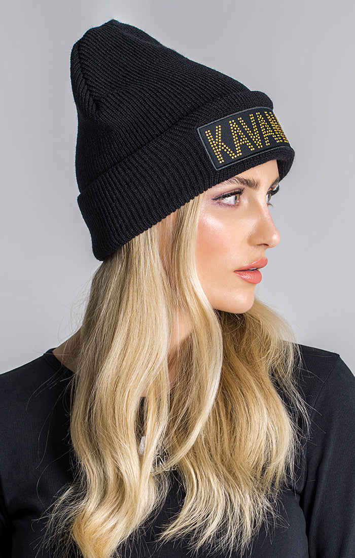 Black Kavanagh Studs Beanie