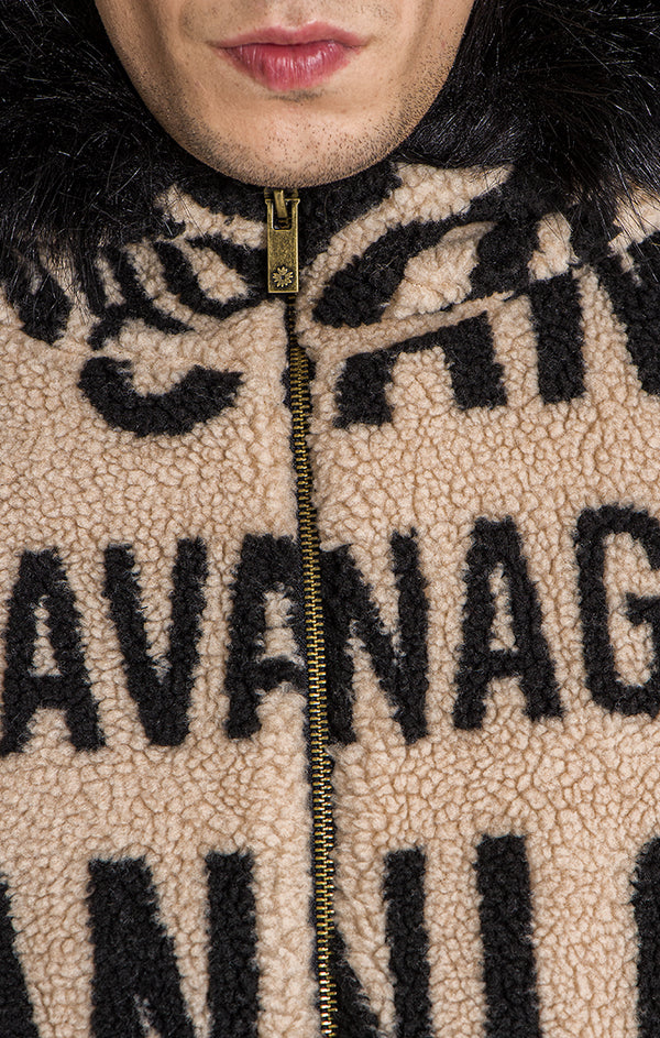 Beige Bronx Sherpa Jacket