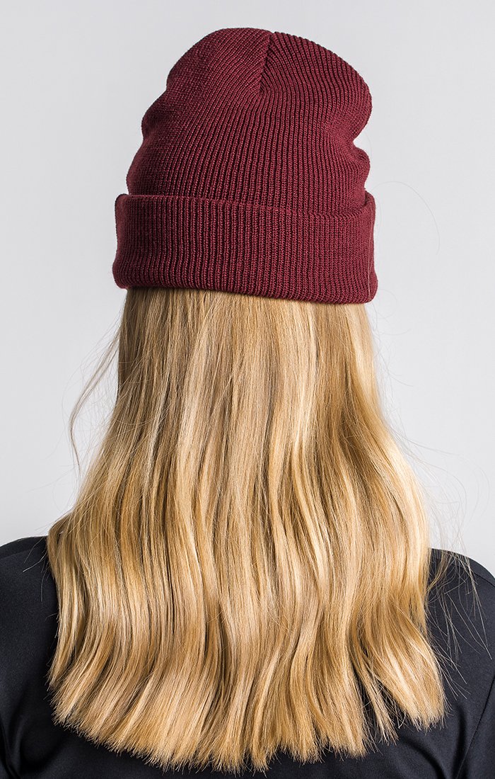Burgundy Beanie With Gold GK Plaque