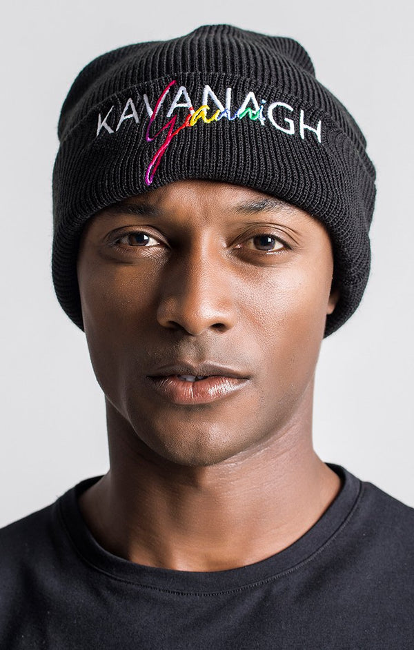Black Beanie With Multicolor GK Logo