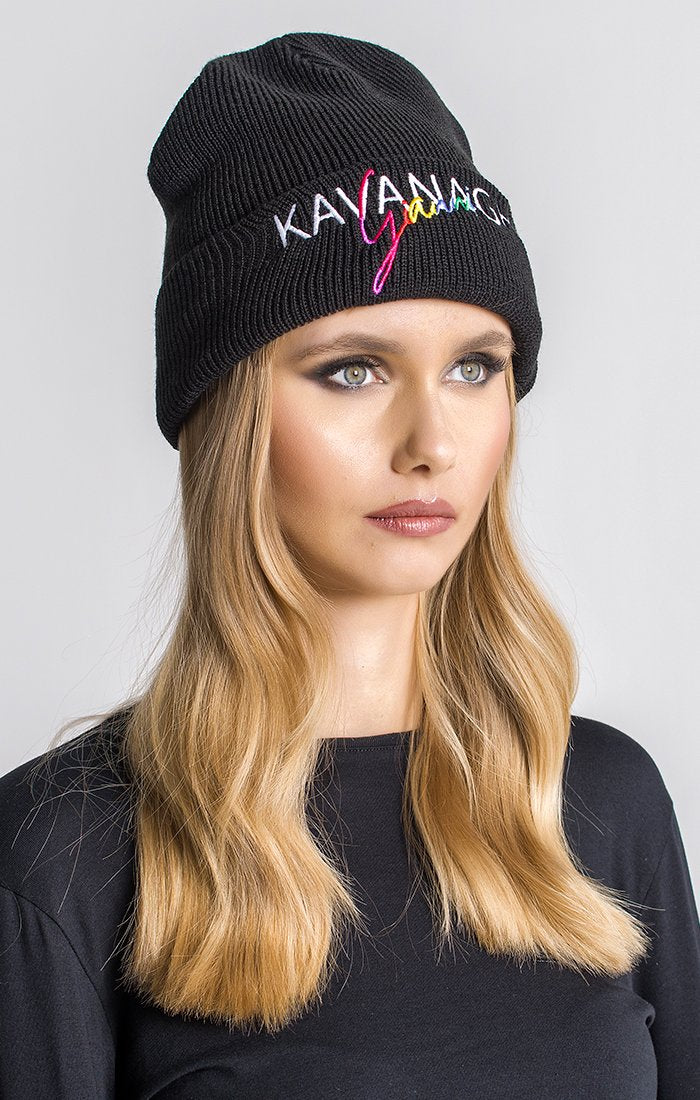 Black Beanie With Multicolor GK Logo