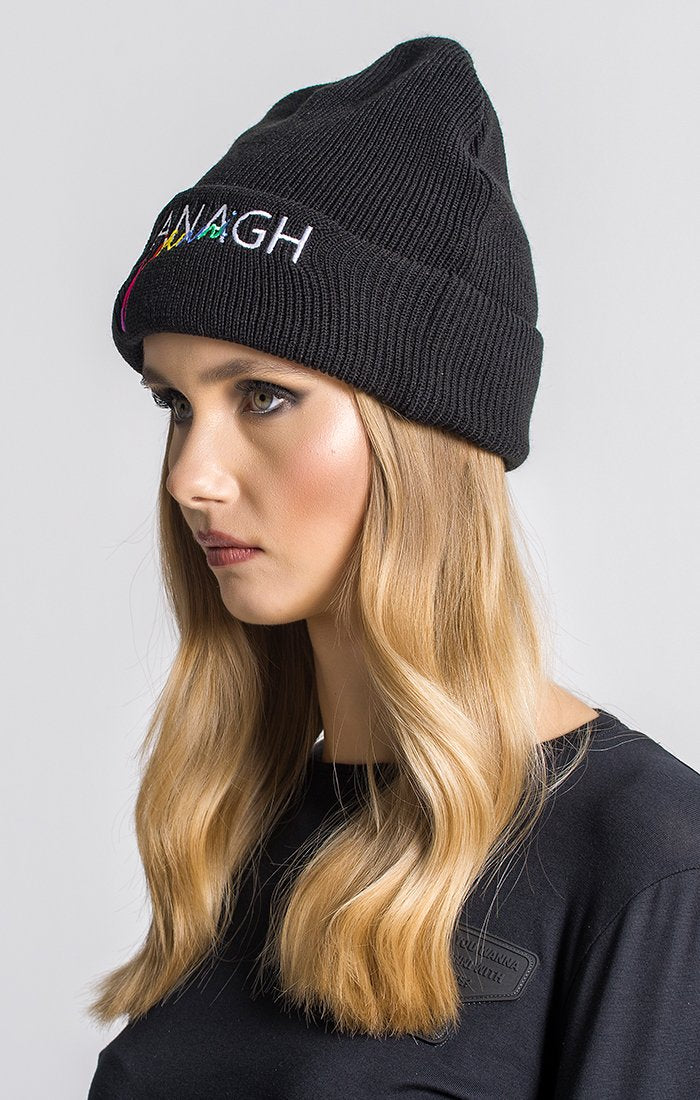 Black Beanie With Multicolor GK Logo