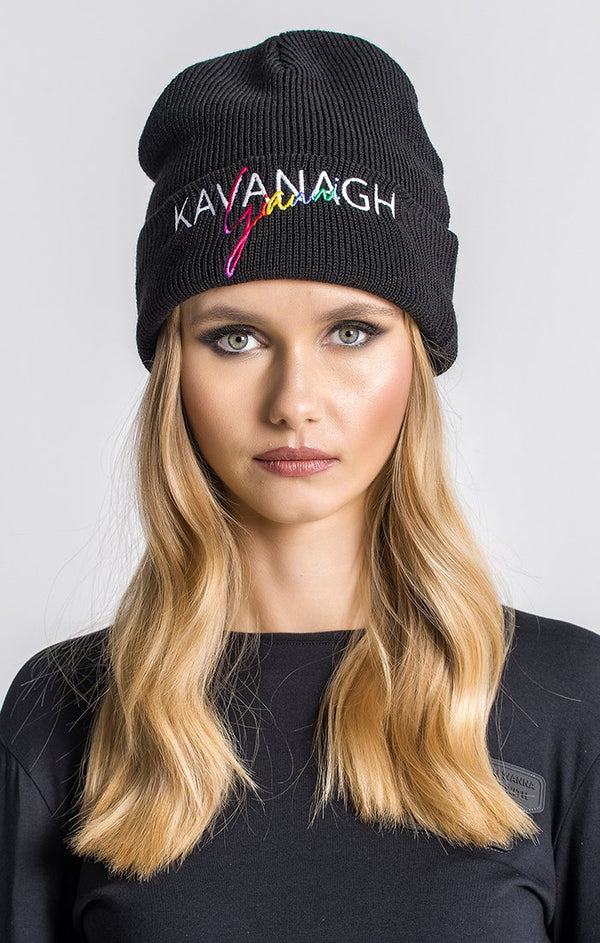 Black Beanie With Multicolor GK Logo