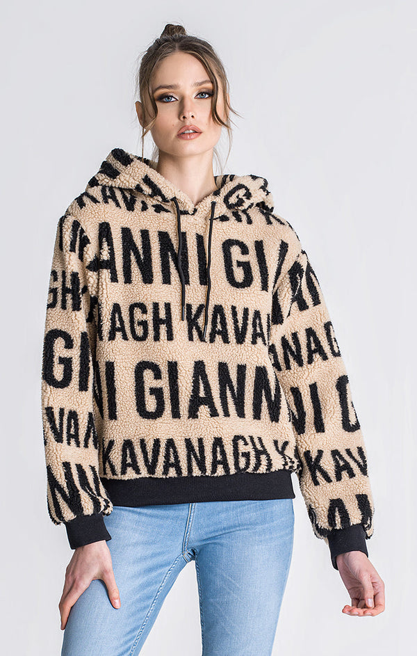 Beige Queens Sherpa Hoodie