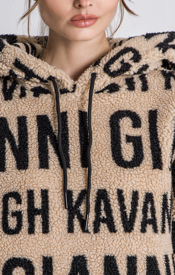 Beige Queens Sherpa Hoodie