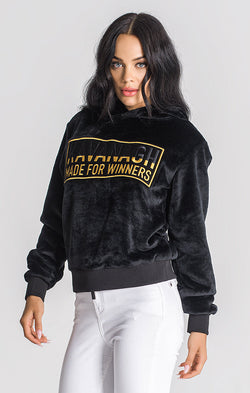 Black Atlanta Sherpa Hoodie