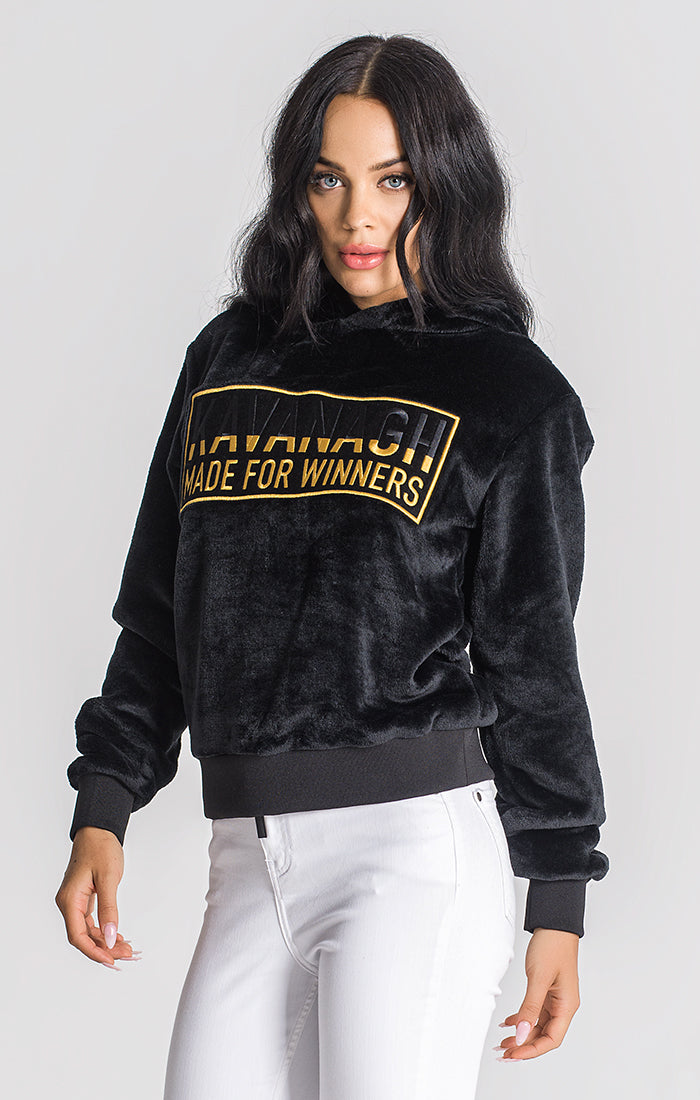 Black Atlanta Sherpa Hoodie