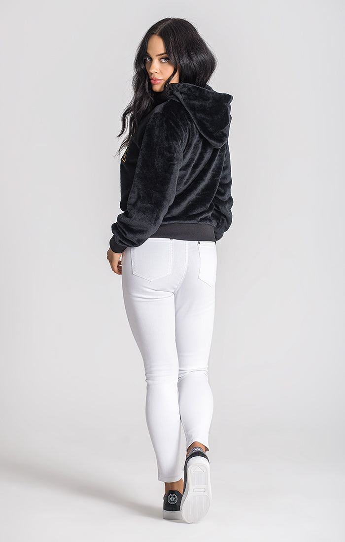 Black Atlanta Sherpa Hoodie