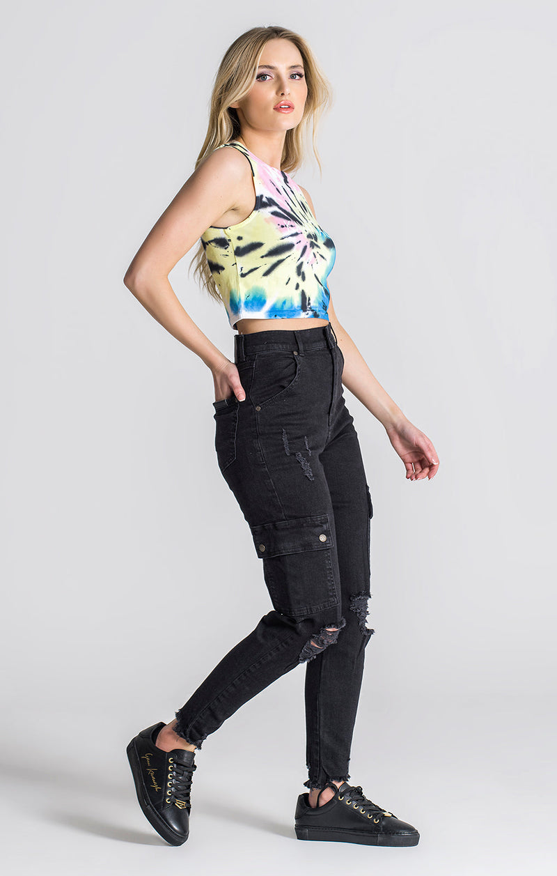 Multicolor Tie Dye Crop Top