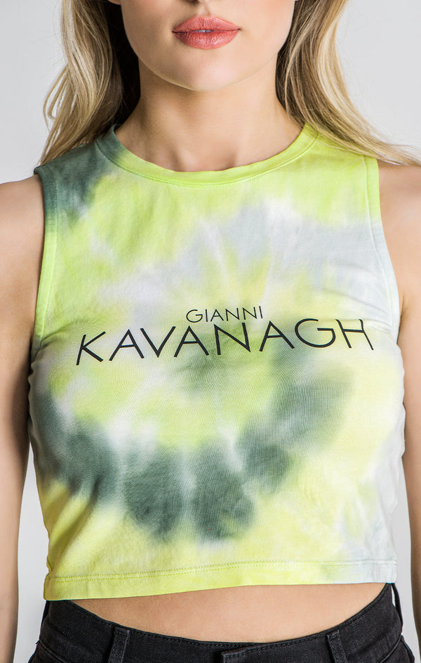 Neon Yellow Tie Dye Crop Top