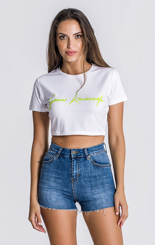 White Neon Yellow Reaction Signature Tee