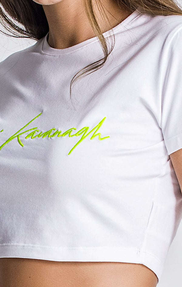 White Neon Yellow Reaction Signature Tee