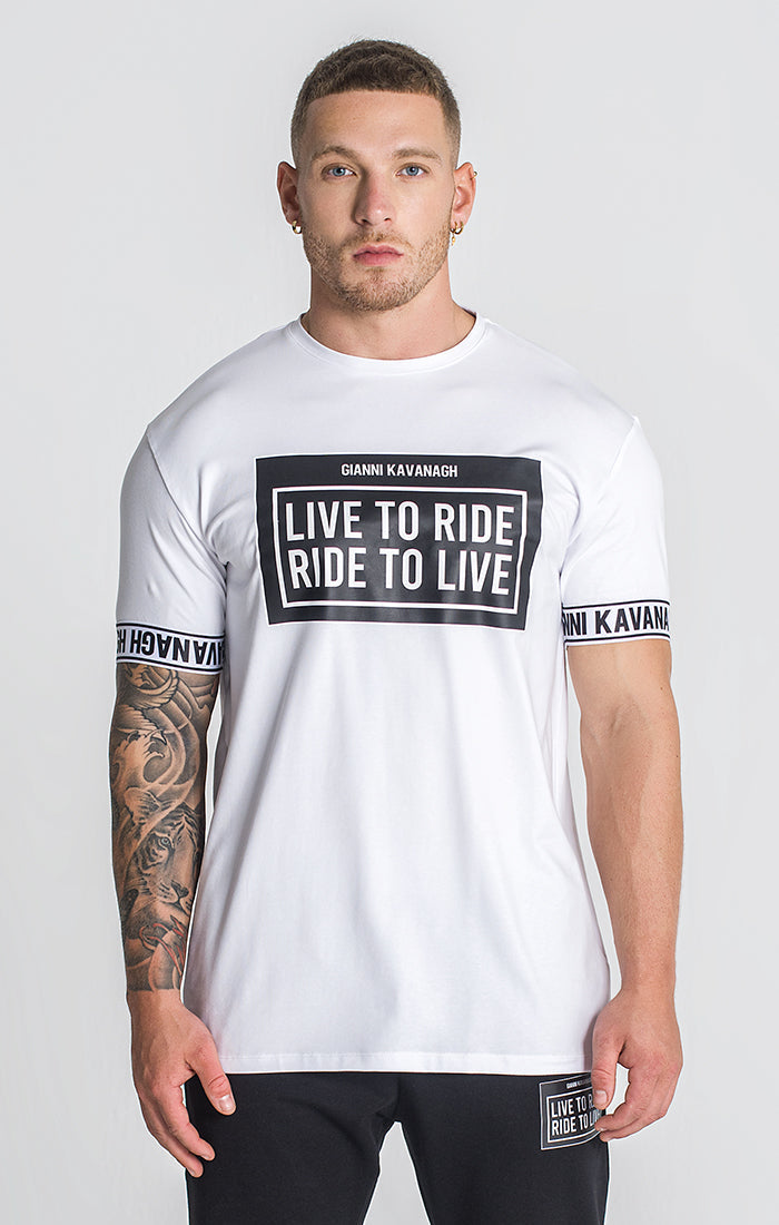 White Ride Elastic Tee