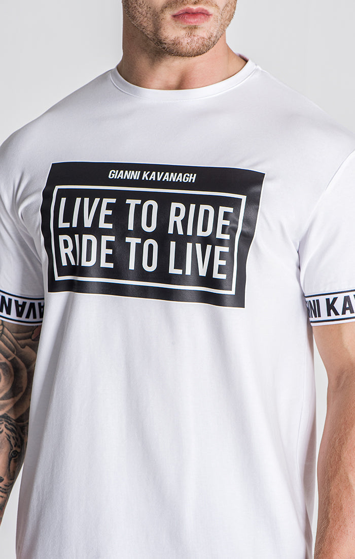 White Ride Elastic Tee