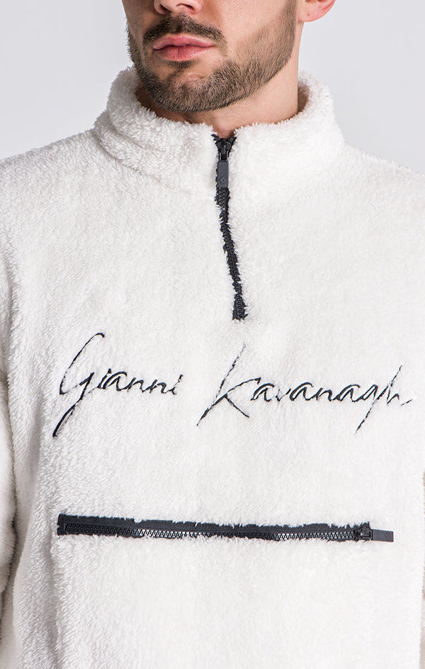 White Signature Sherpa Sweat