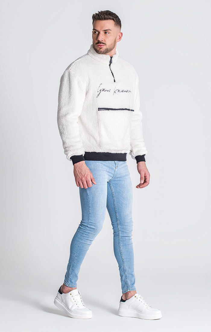 White Signature Sherpa Sweat